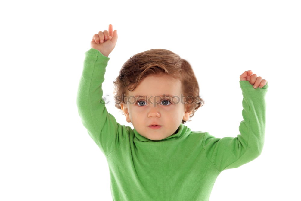 Similar – Amazed boy in light studio