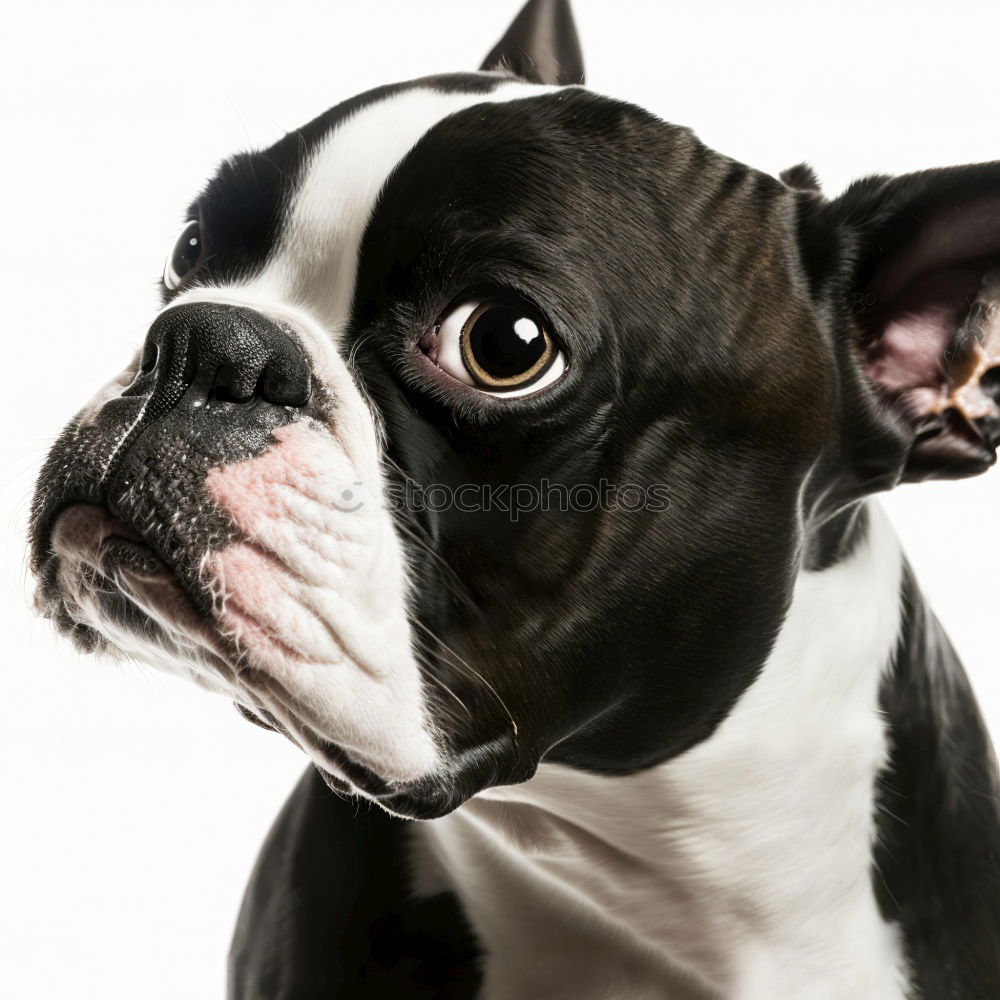 Similar – French Bulldog looking at camera against purple background