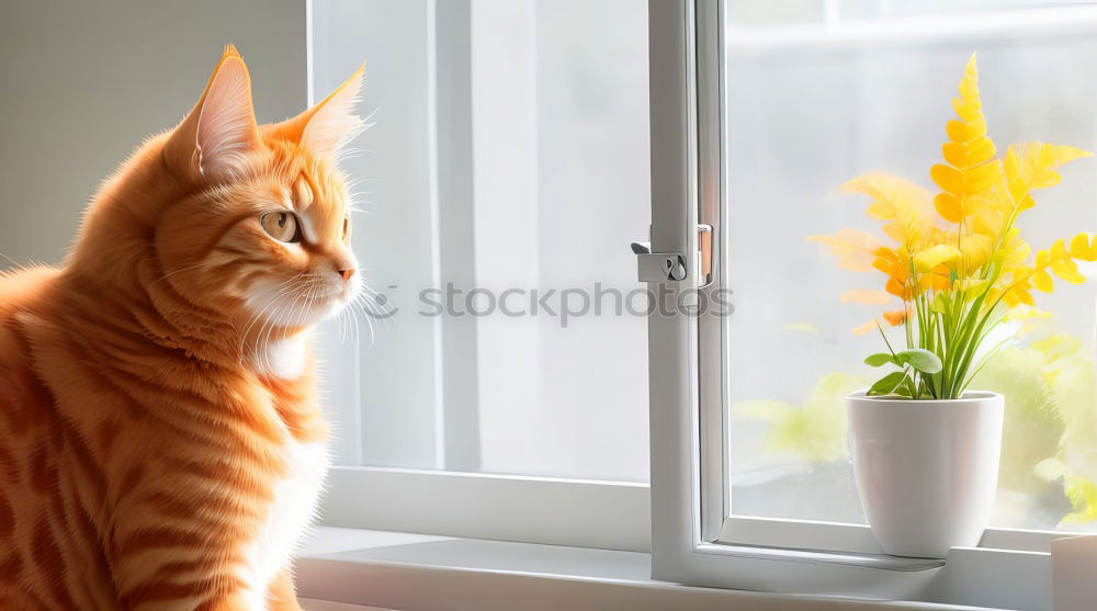 Similar – Foto Bild Katze am Fenster elegant