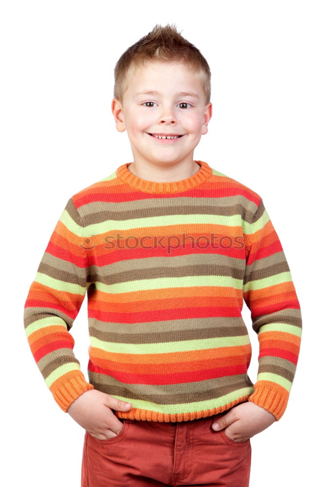 Similar – Image, Stock Photo Happy child with red t-shirt in the garden