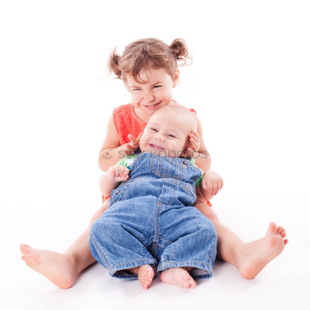 Similar – Image, Stock Photo Young sisters playing 2