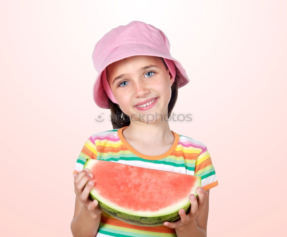 Similar – Image, Stock Photo Beautiful kid girl eating watermelon