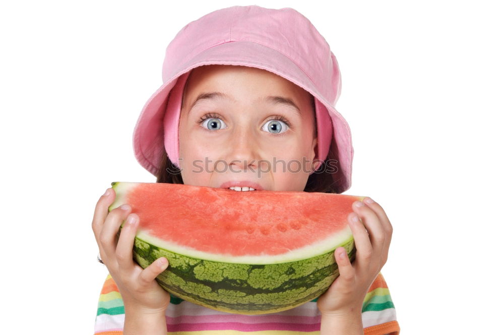 Similar – Image, Stock Photo Beautiful kid girl eating watermelon