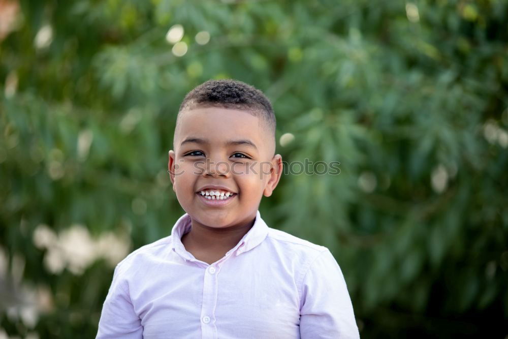 Image, Stock Photo Adorable latin child in the garden