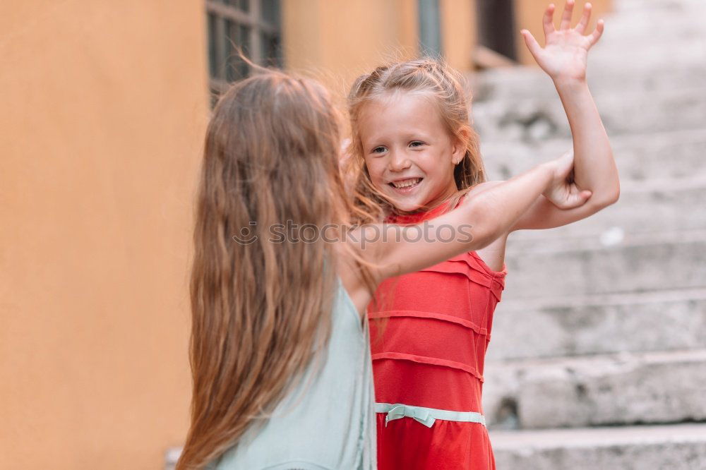 Similar – Image, Stock Photo Little sisters girl preparing baking cookies.