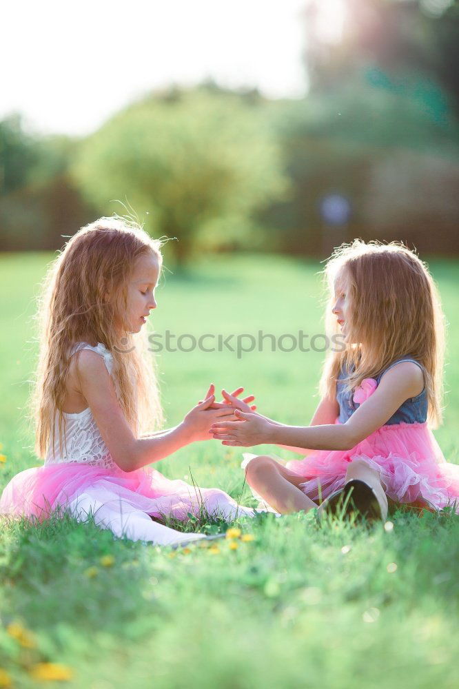 Similar – two happy girls standing on the playground