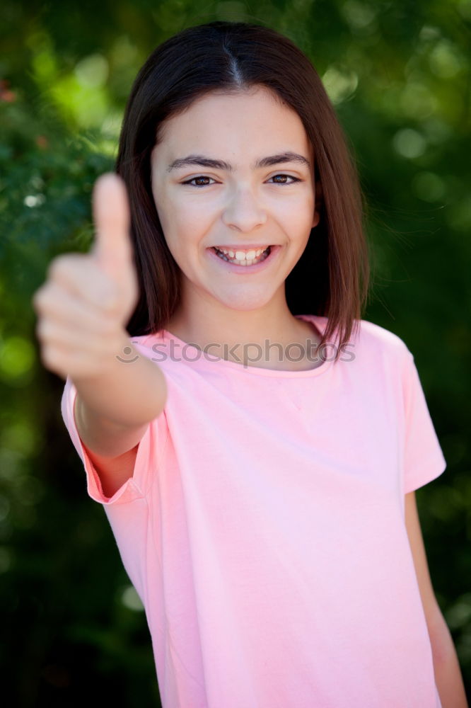 Similar – Image, Stock Photo Adorable preteen girl