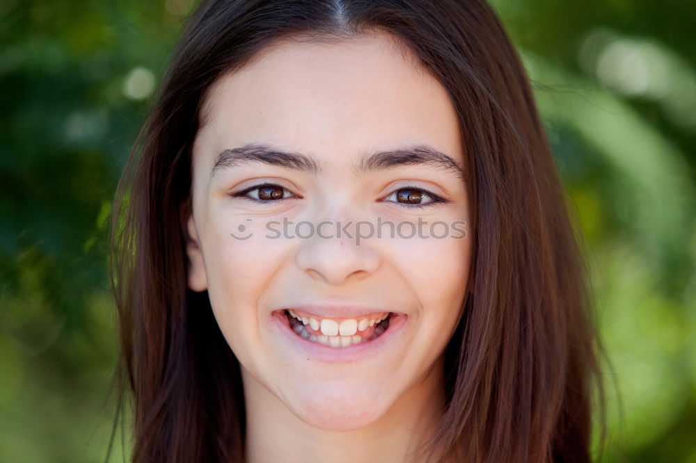 Similar – Image, Stock Photo Adorable preteen girl