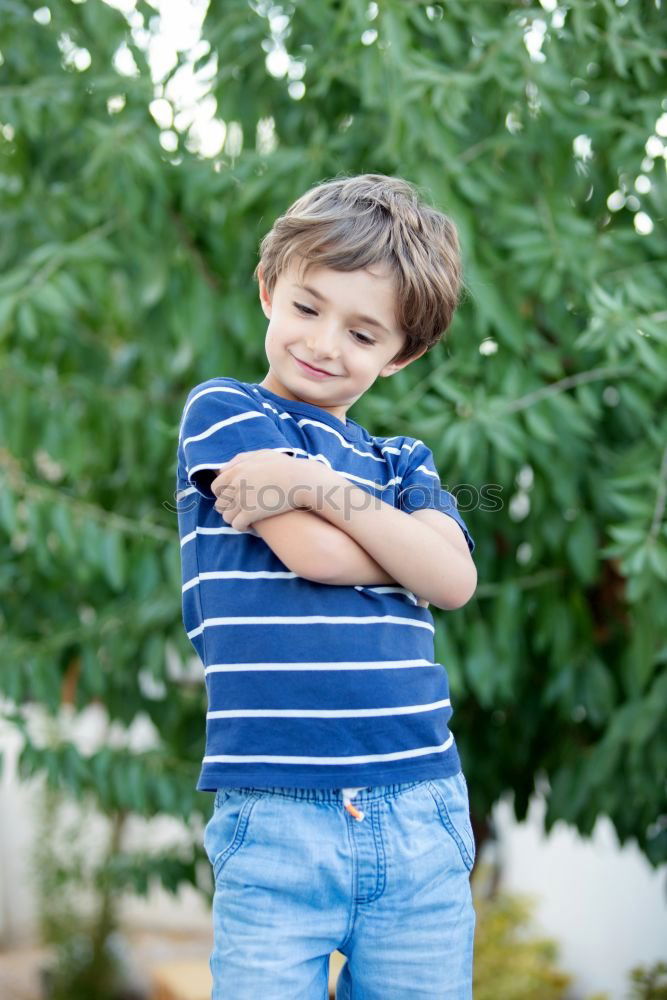 Image, Stock Photo Portrait of a small child in the field