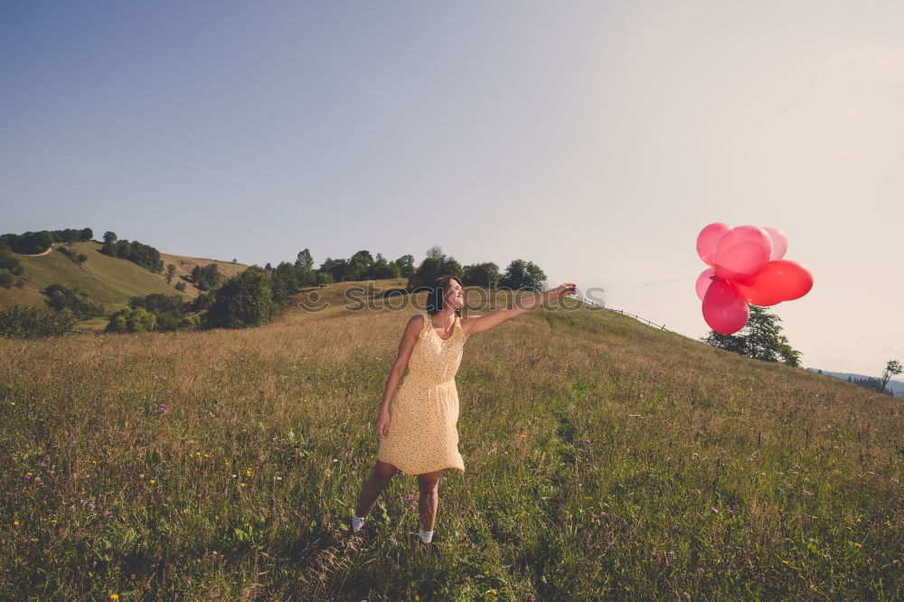 Similar – Image, Stock Photo Woman in green cold fields