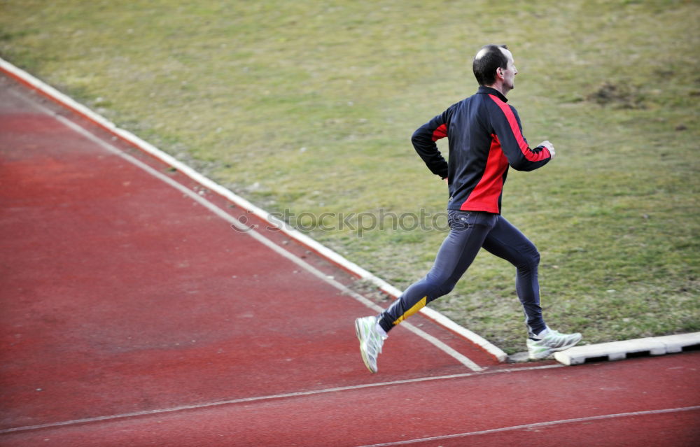 Similar – Image, Stock Photo Disabled man athlete training with leg prosthesis.