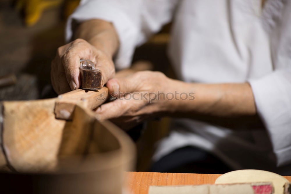 Similar – Image, Stock Photo close up view of woman hand in pastry