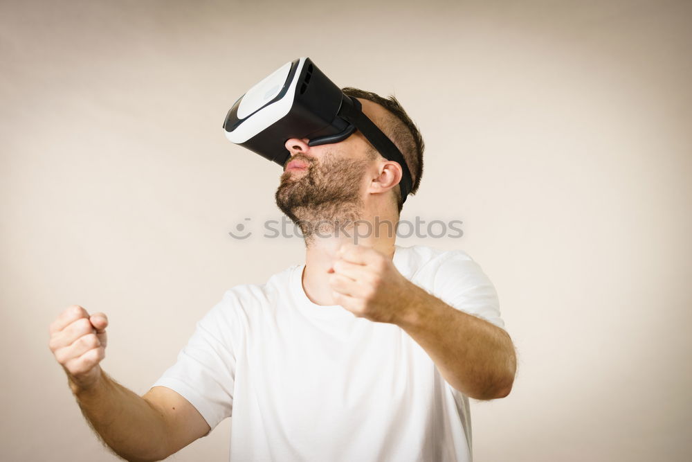 Similar – Image, Stock Photo woman playing with VR-headset glasses.