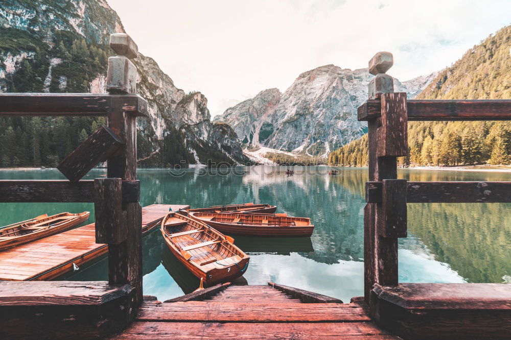 Pier on mountain lake Lake