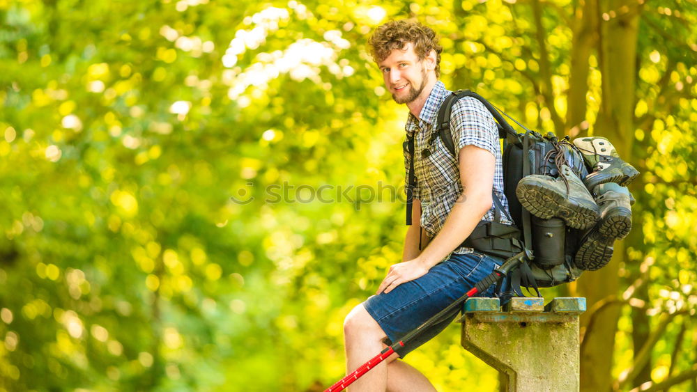 Similar – Image, Stock Photo Close up of a gardener standing in a garden with his tools