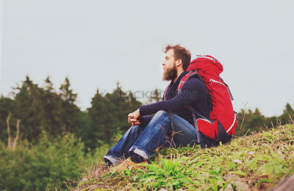 Similar – Red Jacket Human being