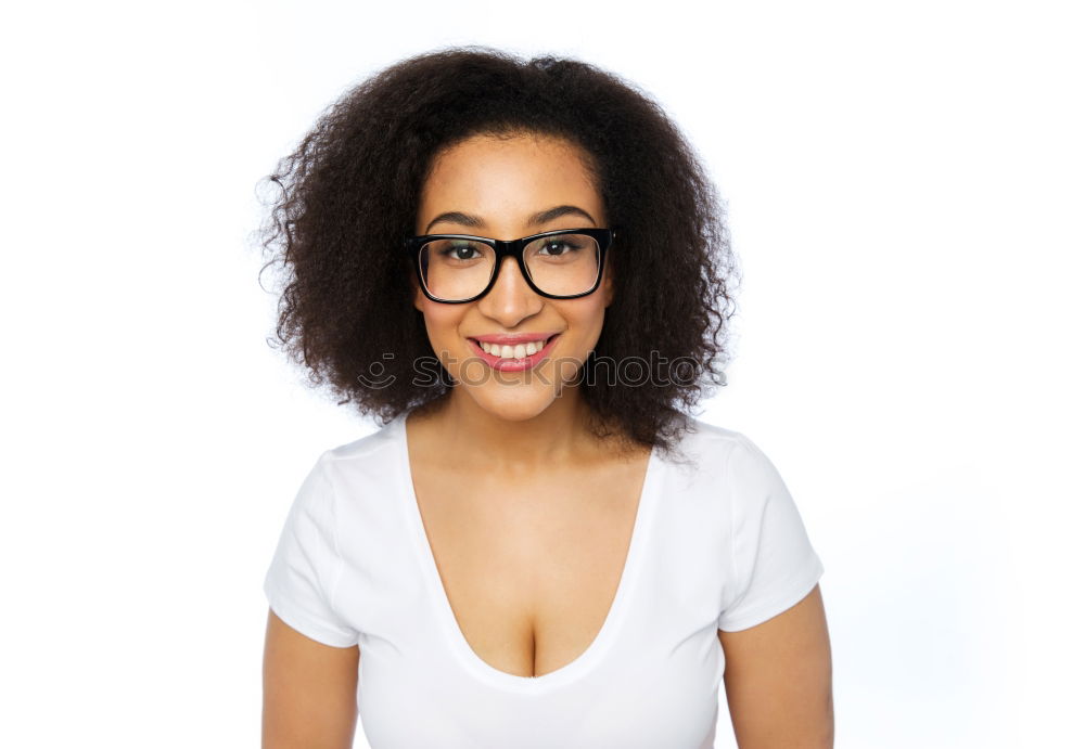 Similar – Young black woman with afro hairstyle smiling.