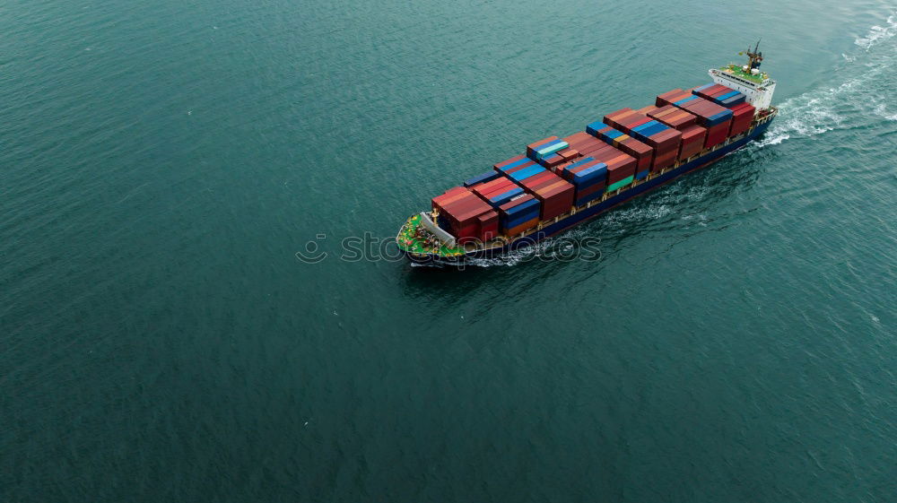 Similar – Cargo Container Ship Aerial View