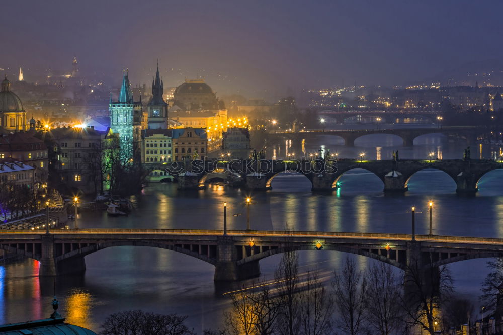 Similar – Prague by night The Moldau