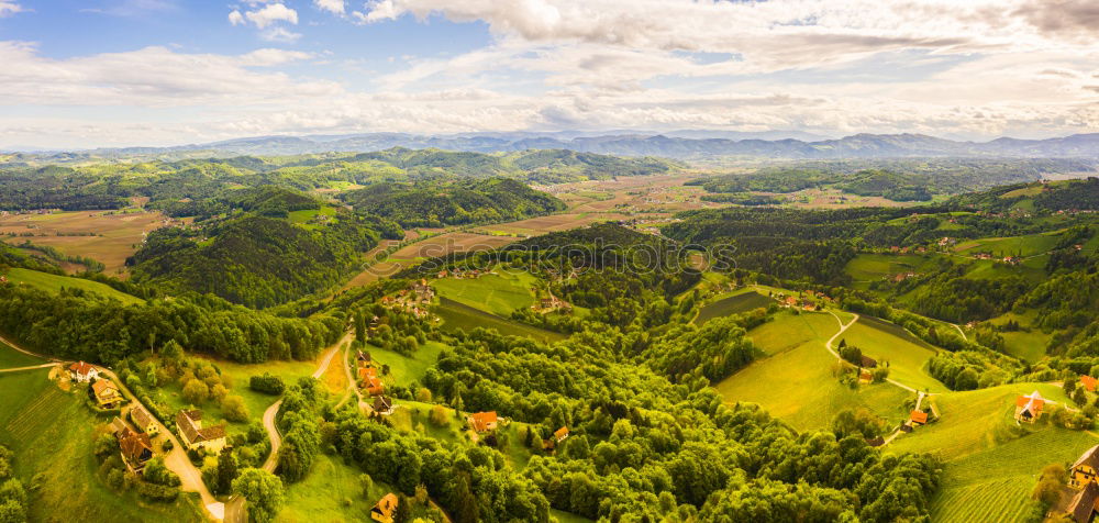 Similar – Image, Stock Photo Spring travel in Austria. Green fields