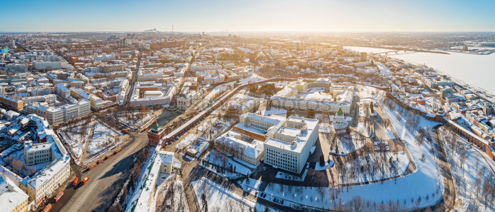 Similar – Image, Stock Photo View over the Warnow to the Hanseatic city of Rostock in winter