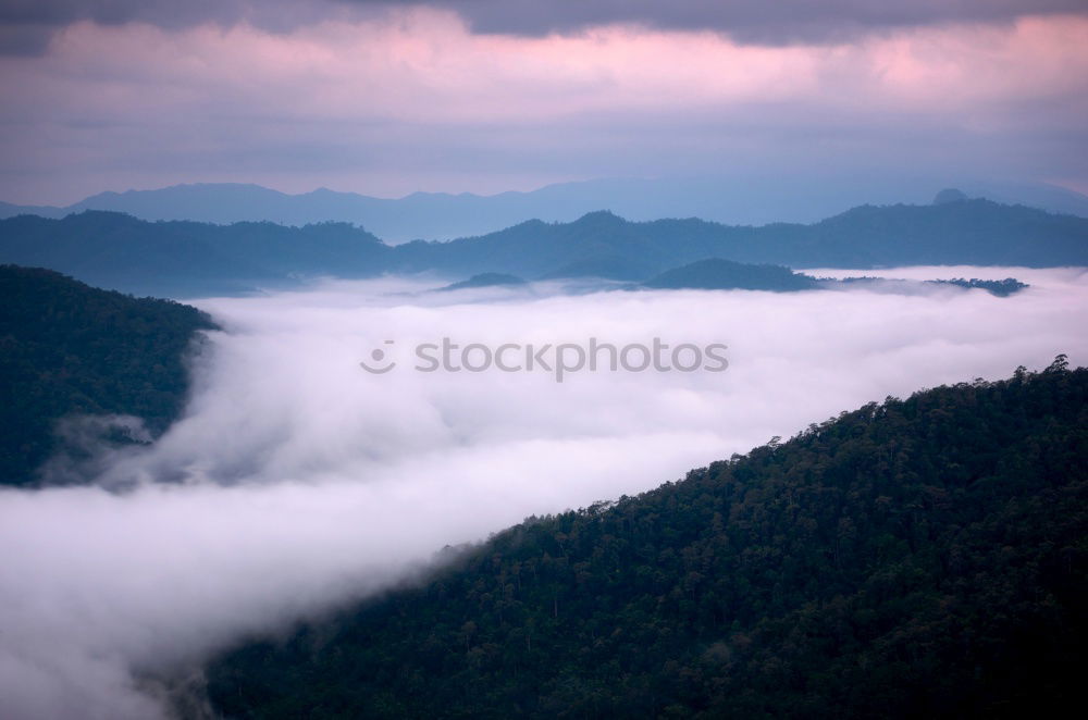 Similar – Image, Stock Photo fog over the mountains and valleys