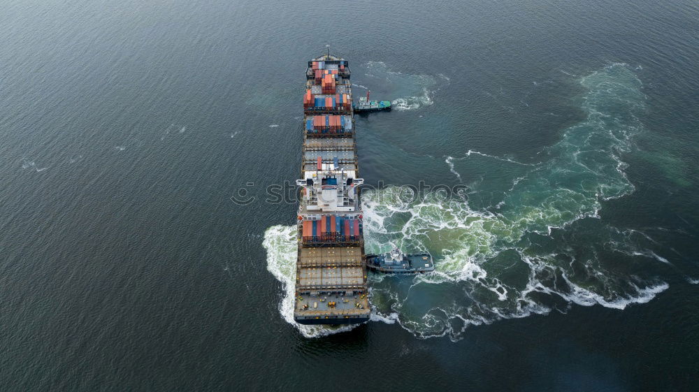 Similar – Cargo Container Ship Aerial View