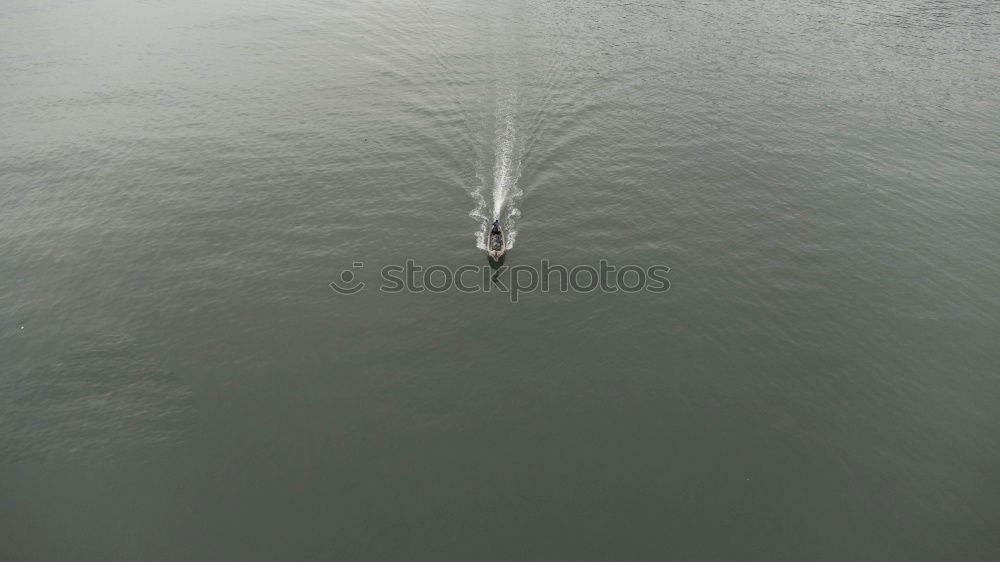 Similar – Image, Stock Photo In gliding flight a seagull flies in the upwind over the Pacific.  It can be seen alone in the picture. On the lower right. Otherwise only water is visible.