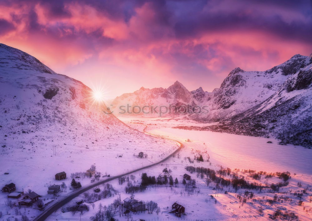 Similar – sunset in high mountains