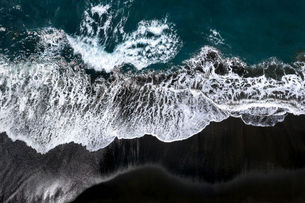 Similar – Aerial View From Flying Drone Of Ocean Waves On Beach