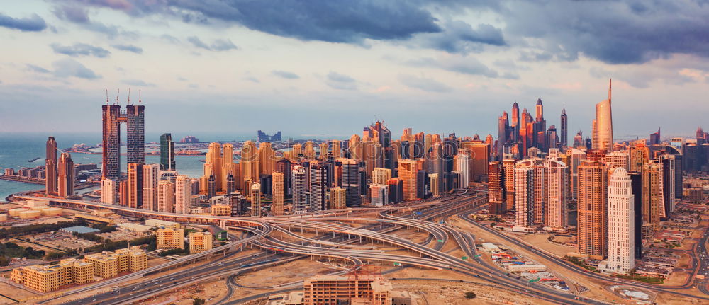 Similar – Dubai skyline aerial view