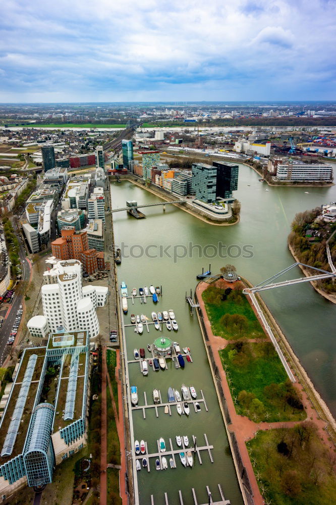 Similar – View over the Elbe to the Elbphilharmonie, skyline with ships and buildings at the waterfront