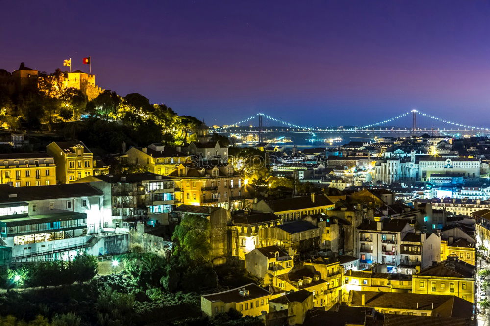 Similar – Panoramic view of Naples city by night, Italy