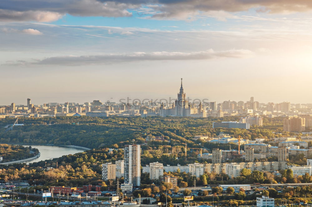 Similar – Image, Stock Photo Skyline of the Donau district in Vienna