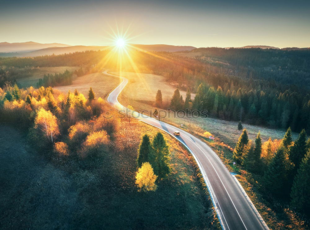 Similar – Image, Stock Photo Highway in mountains and woods