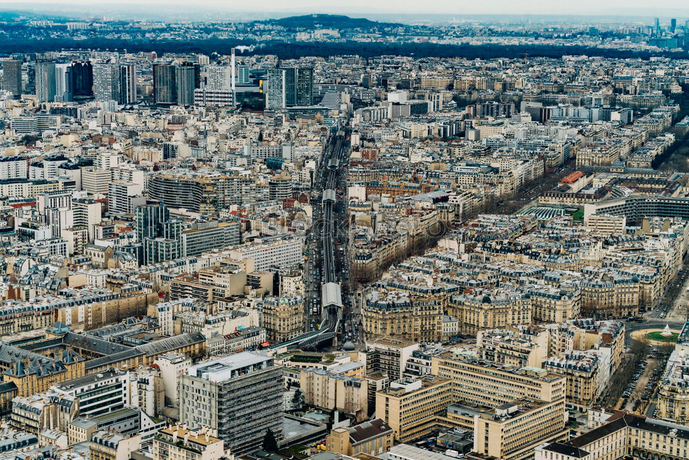 Similar – Drone shot of Paris at golden sunset