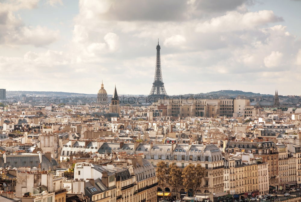 Similar – Paris cityscape with aerial architecture