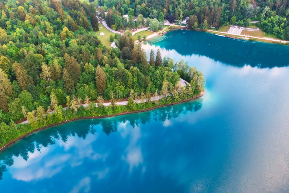 Similar – Sunny autumn day on the lake in mountains of south Austria