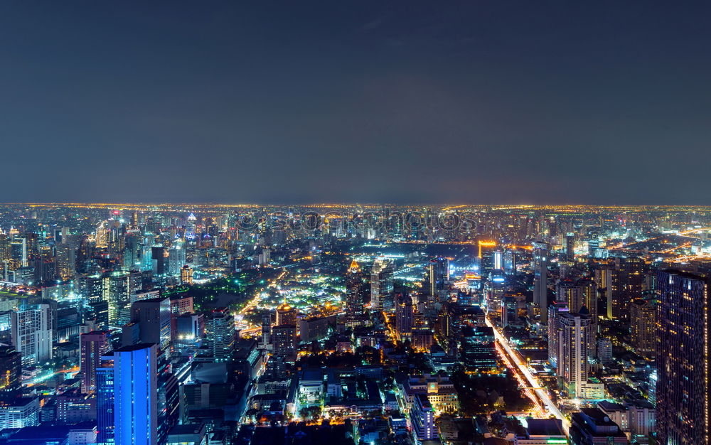 Similar – Image, Stock Photo Bangkok skyline at night panorama