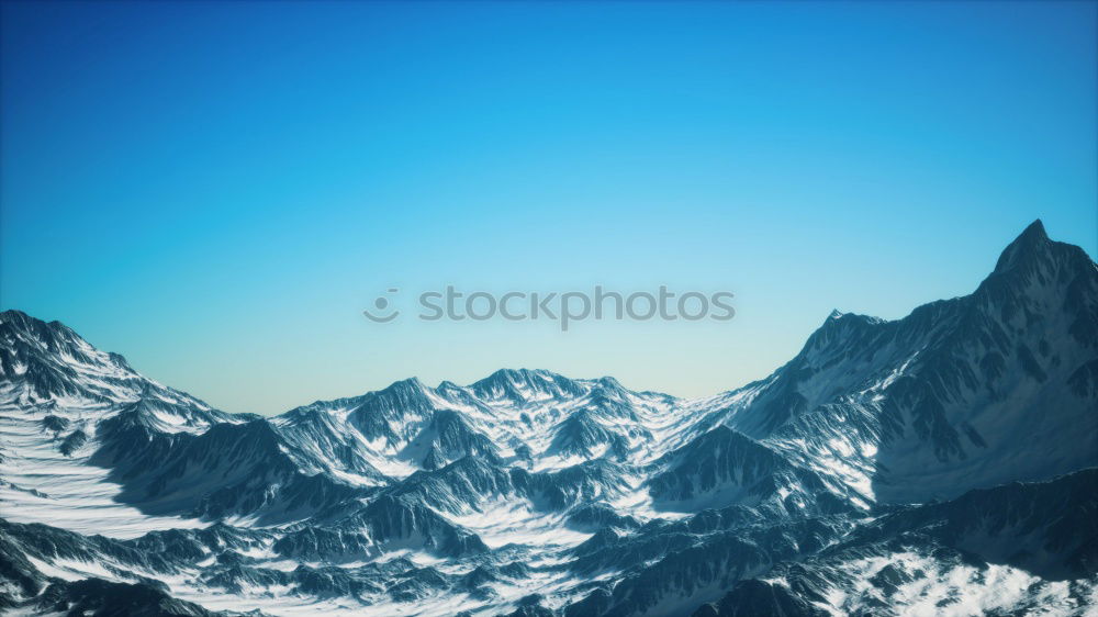 Image, Stock Photo Blue mountains peaks at sunset