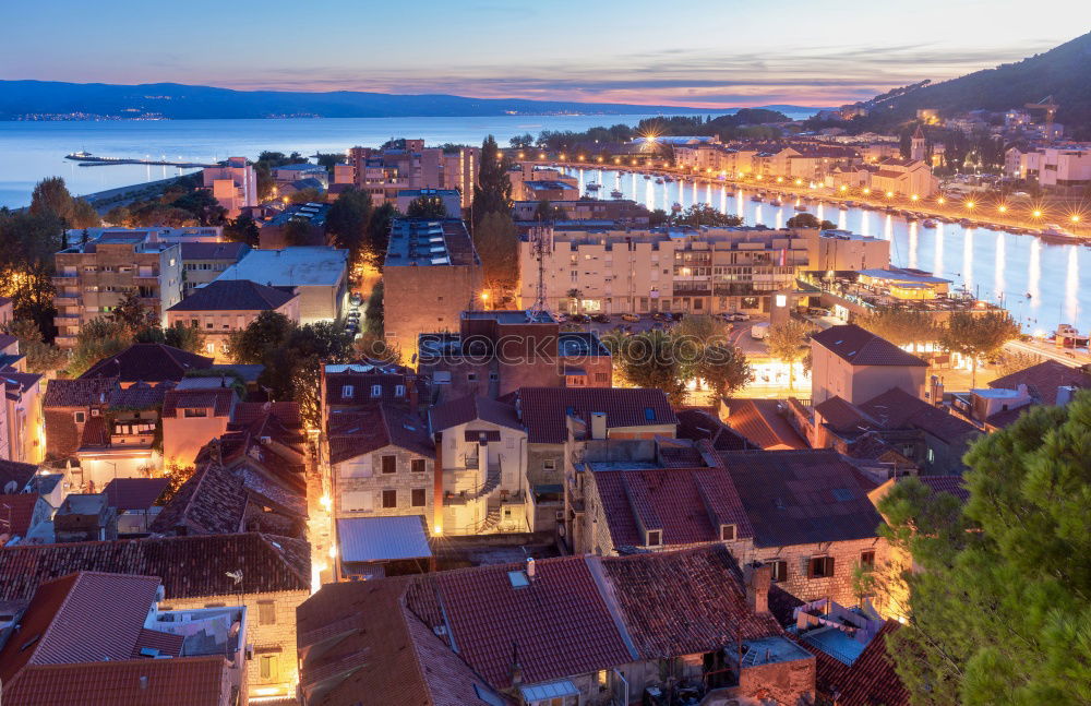 Similar – Panoramic view of Naples city by night, Italy