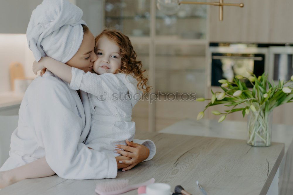 Similar – Image, Stock Photo Mother and Son cuddling at home