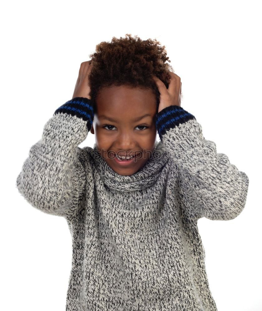 Similar – Image, Stock Photo Funny little boy resting after playing basketball