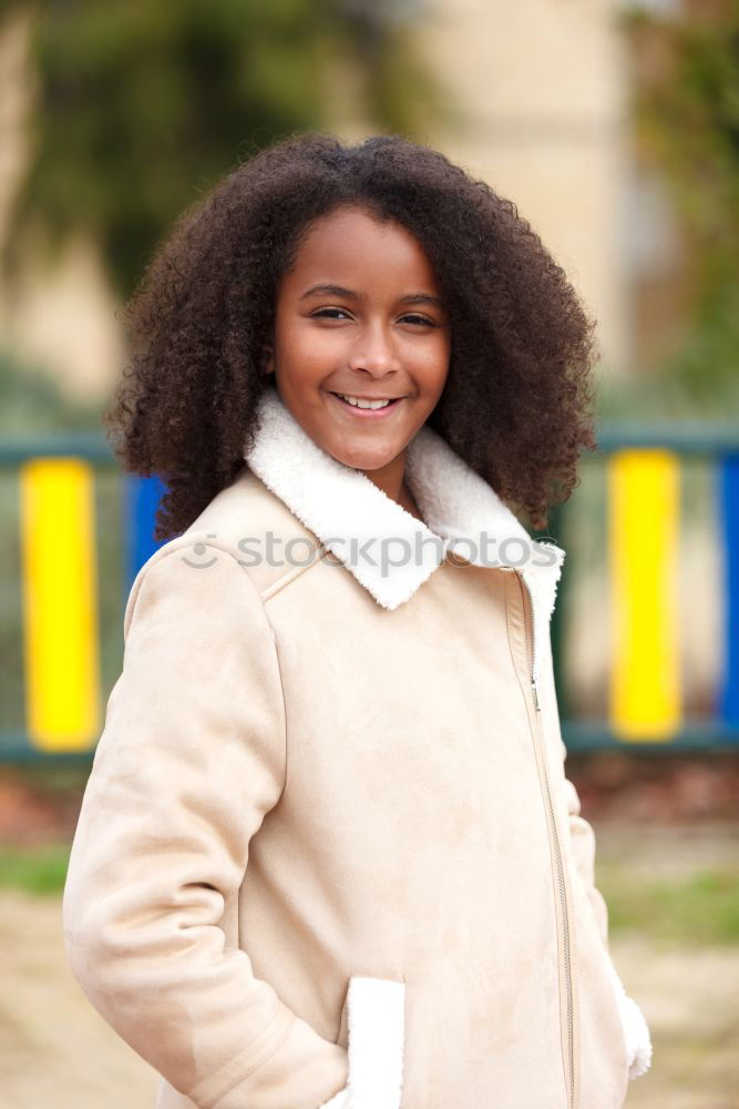 Image, Stock Photo African American woman smiling with afro hairstyle