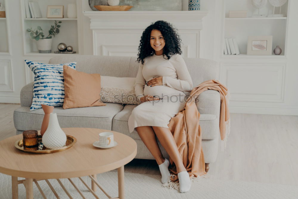 Similar – Happy beautiful young black woman relaxed sitting in the bed