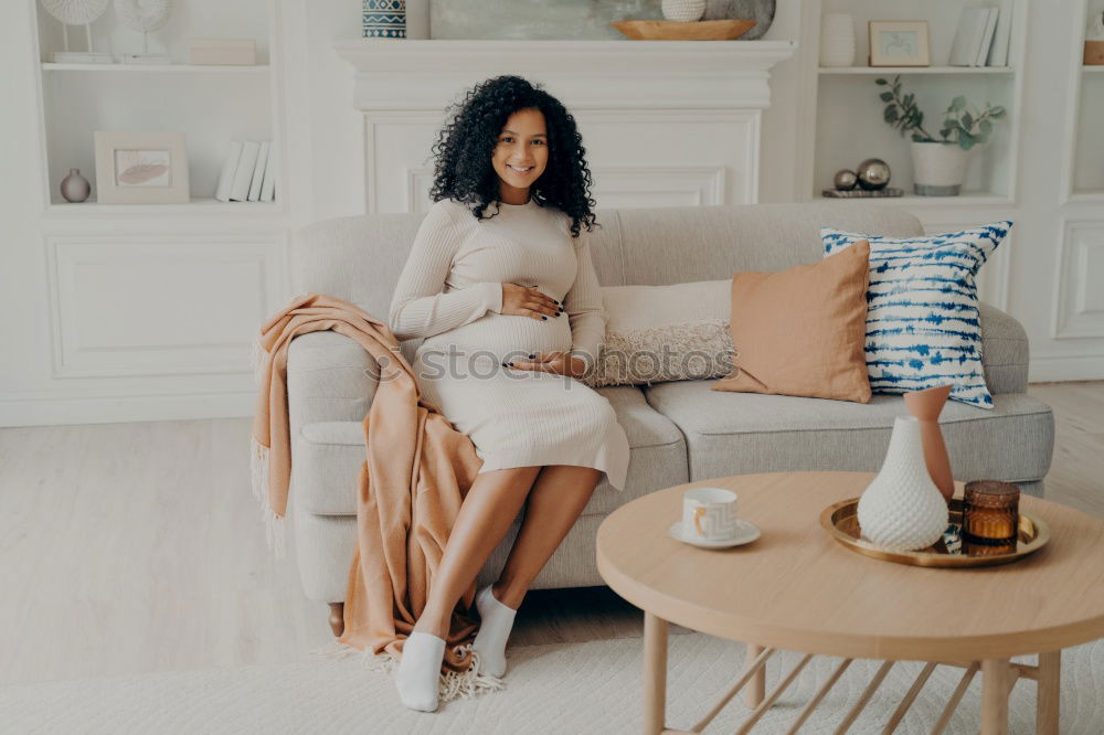 Similar – Happy beautiful young black woman relaxed sitting in the bed