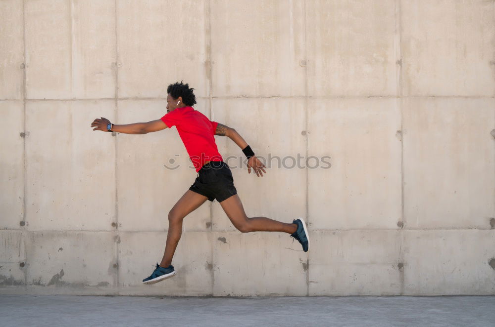 Similar – Disabled man athlete training with leg prosthesis.