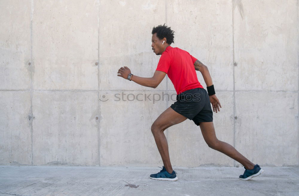 Similar – Disabled man athlete training with leg prosthesis.