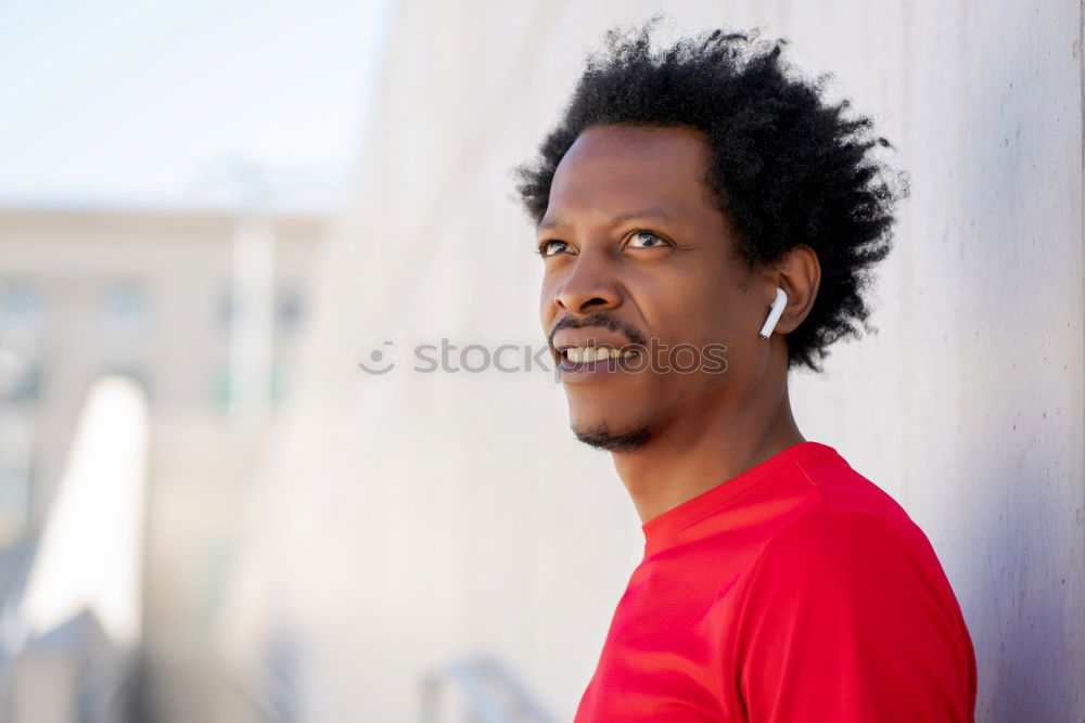 Similar – young mulatto man in casual clothes in urban environment