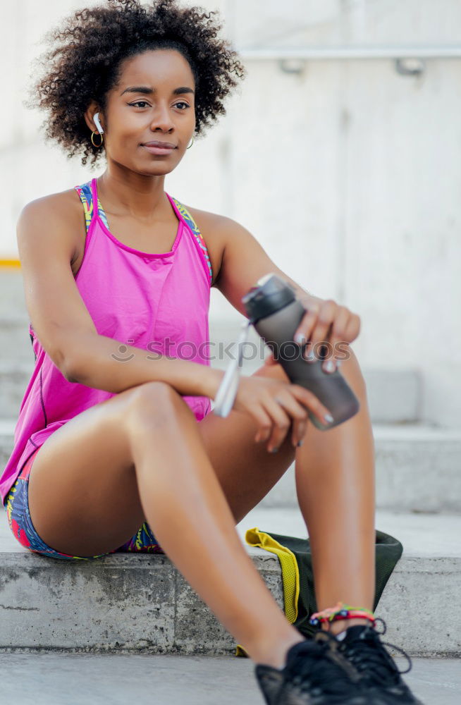Similar – Image, Stock Photo Woman warming up before outdoor workout